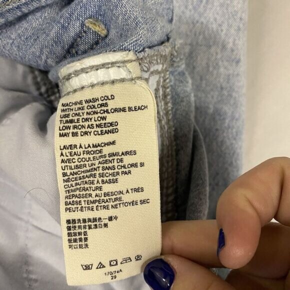 Free People Barrell Acid Stone Washed Exposed button Fly denim Jeans Size 29 - Picture 6 of 9